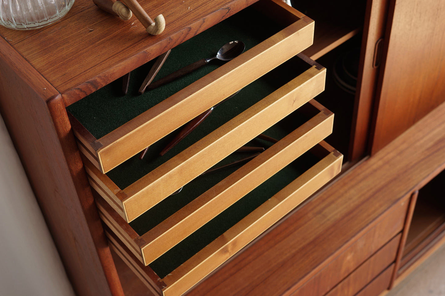 丹麥 柚木 雙層 餐邊櫃 高櫃