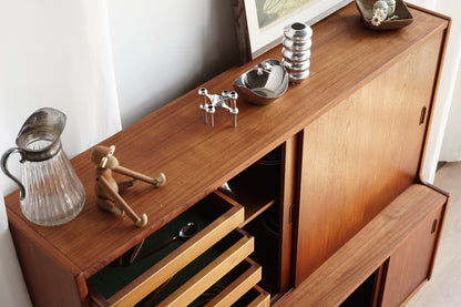 丹麥 柚木 雙層 餐邊櫃 高櫃