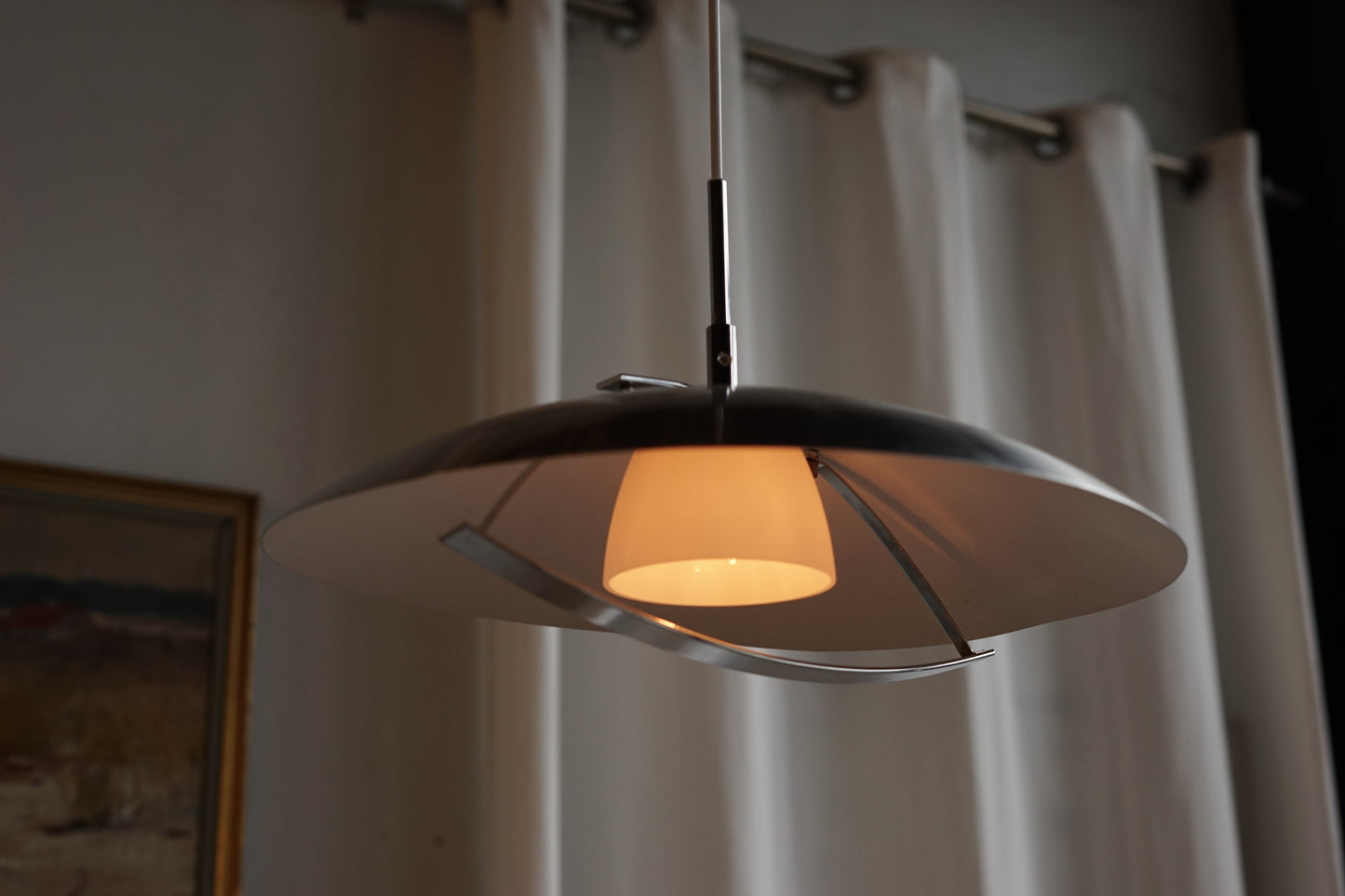 丹麥 金屬 銀色碟形吊燈