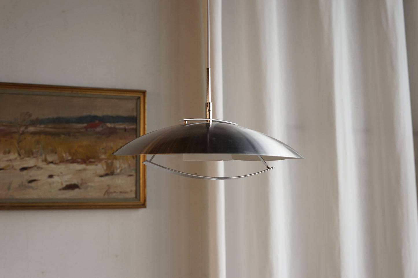 丹麥 金屬 銀色碟形吊燈