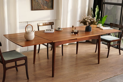 丹麥 柚木 雙向 延伸餐桌