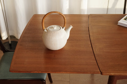 丹麥 柚木 雙向 延伸餐桌