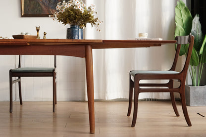 丹麥 柚木 雙向 延伸餐桌