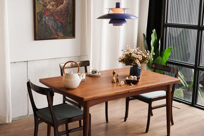 丹麥 柚木 雙向 延伸餐桌