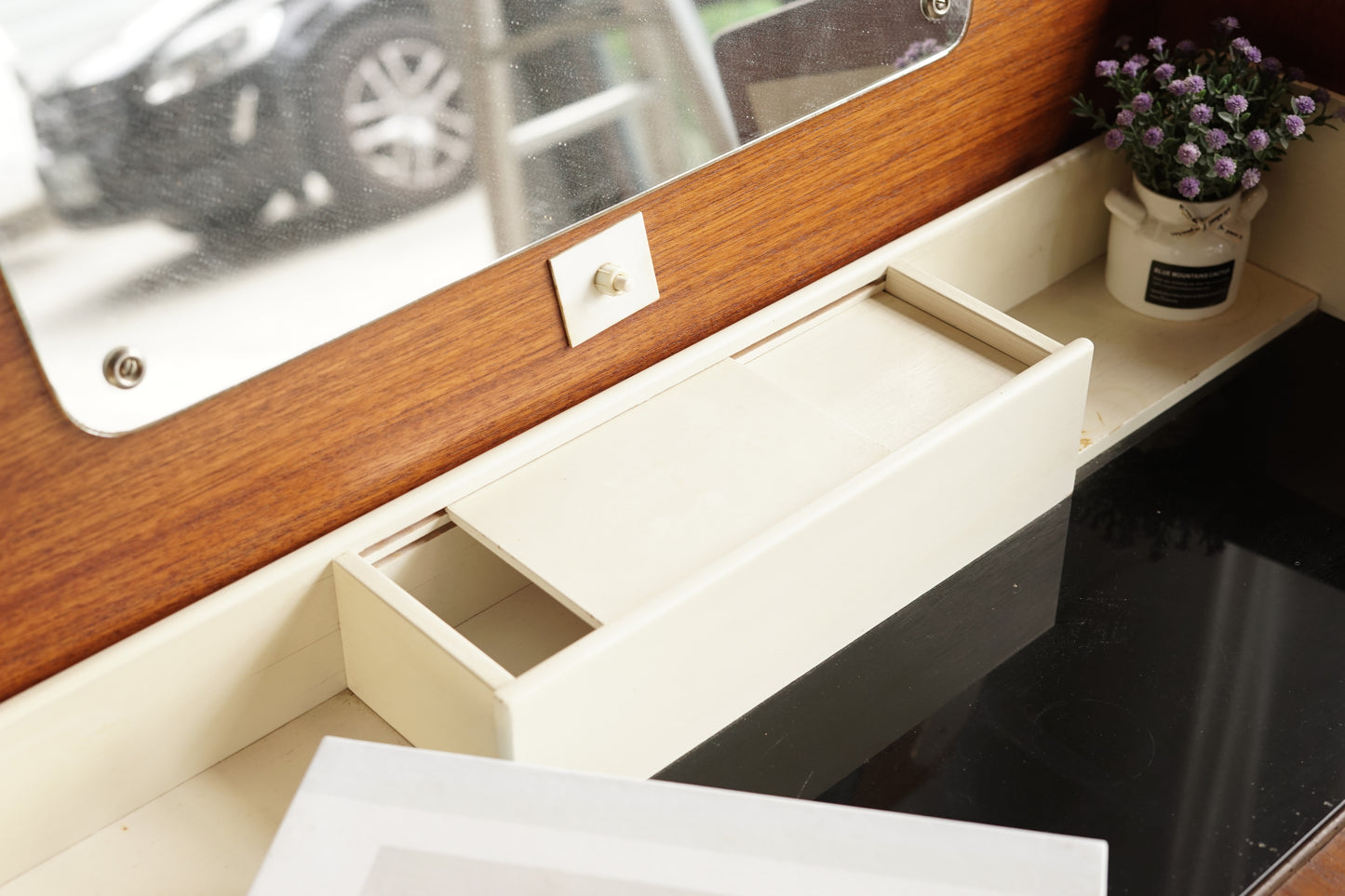 丹麥 柚木 上掀鏡 梳妝/收納櫃