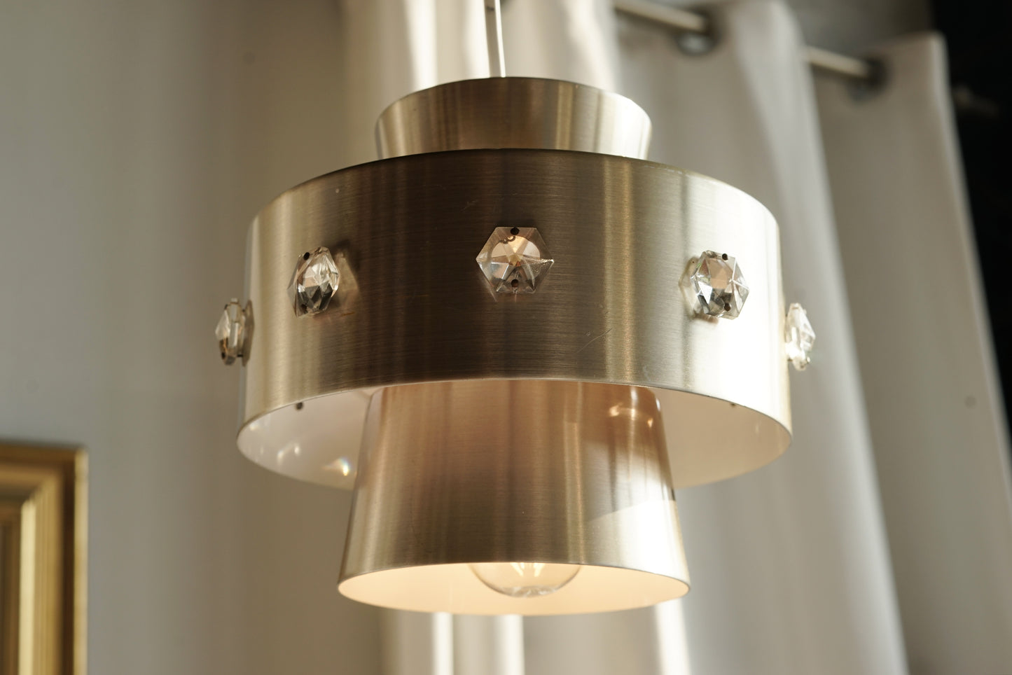 丹麥 霧金 六角晶飾 小吊燈