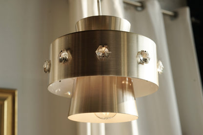 丹麥 霧金 六角晶飾 小吊燈