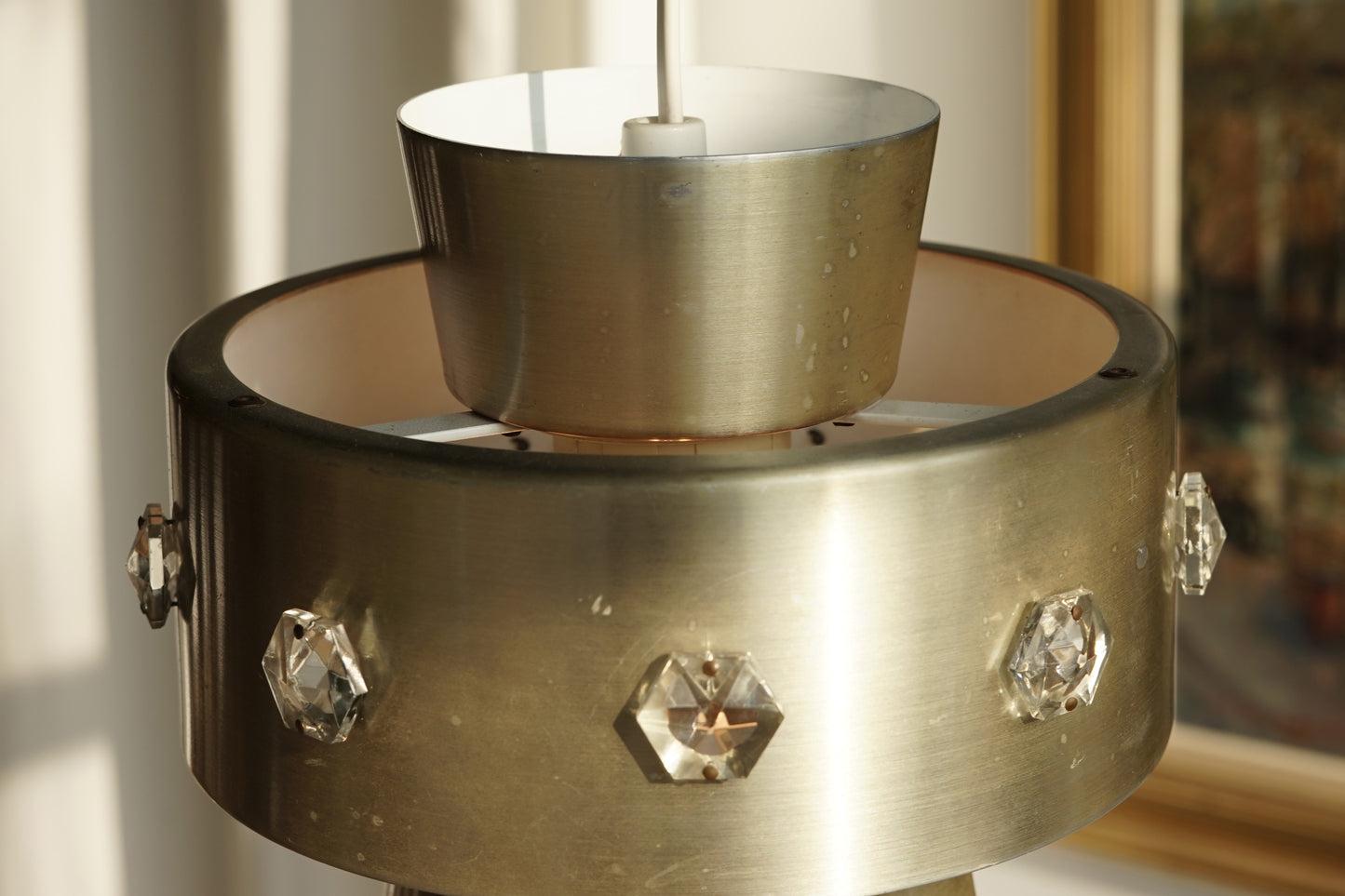 丹麥 霧金 六角晶飾 小吊燈