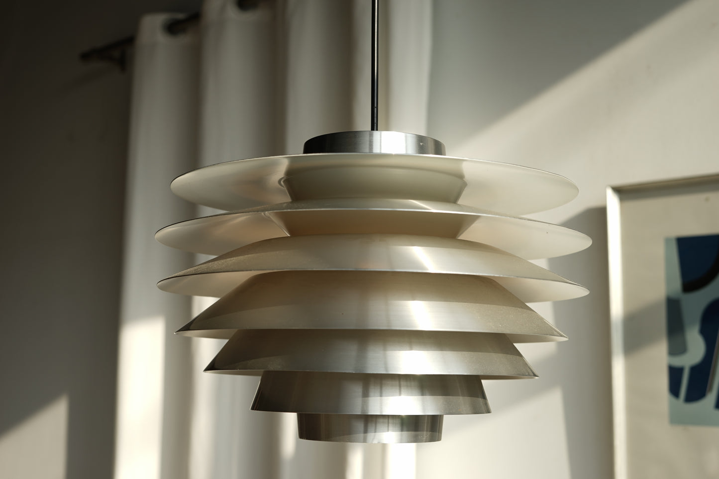 丹麥 Sven Middelboe  銀色七層吊燈