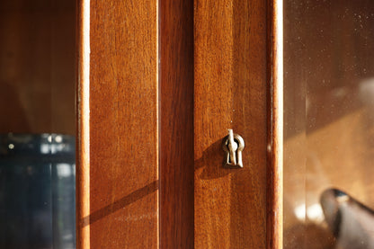 丹麥 桃花心木 雙門 玻璃 展示櫃