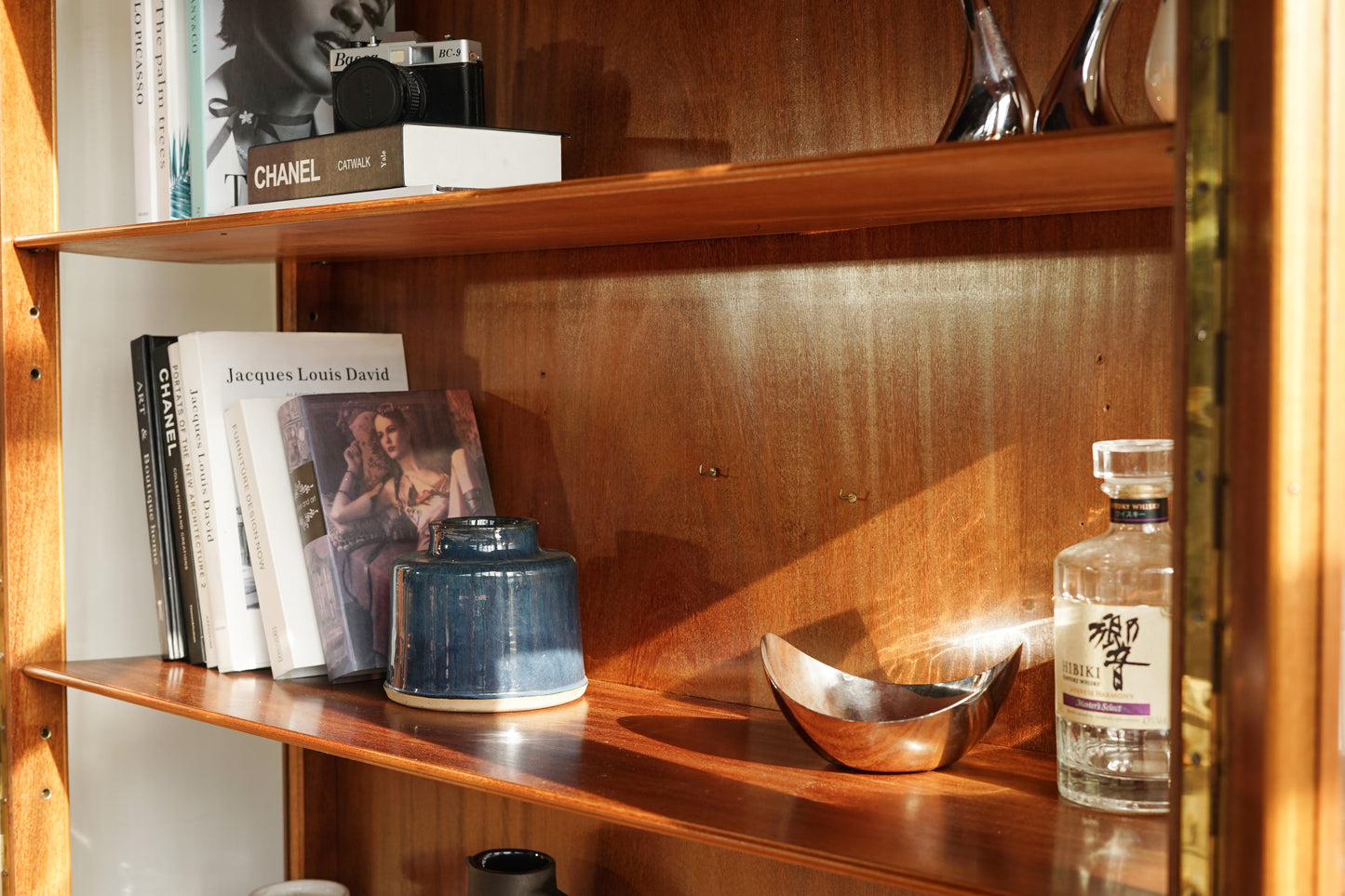 丹麥 桃花心木 雙門 玻璃 展示櫃