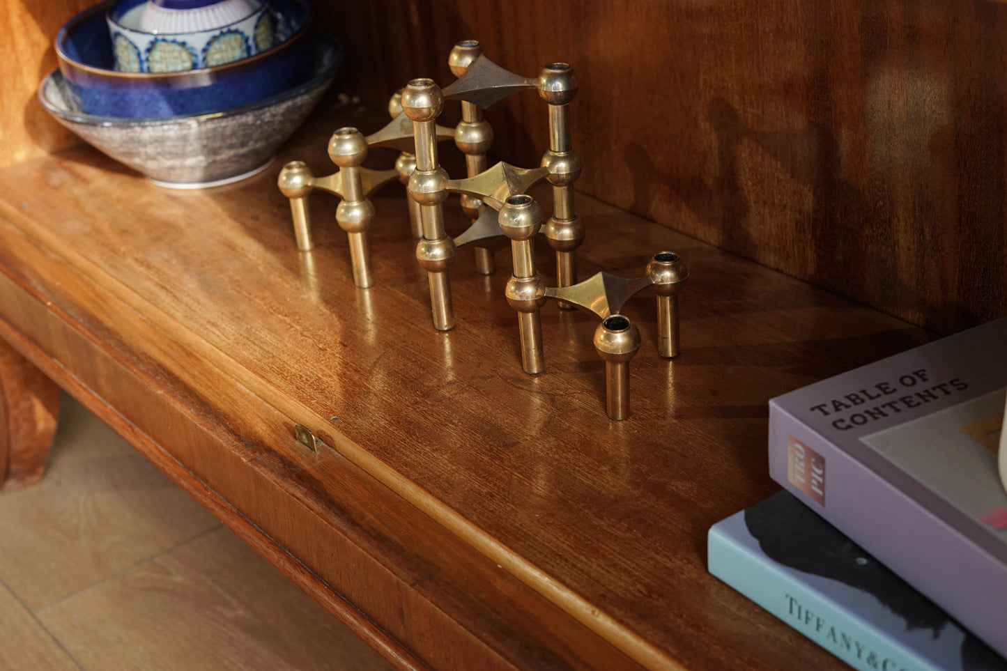 丹麥 桃花心木 雙門 玻璃 展示櫃