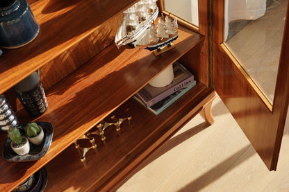 丹麥 桃花心木 雙門 玻璃 展示櫃