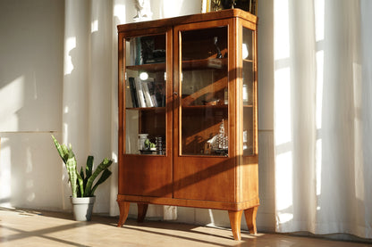丹麥 桃花心木 雙門 玻璃 展示櫃
