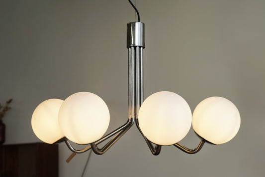 丹麥 鍍鉻 白色 球型吊燈