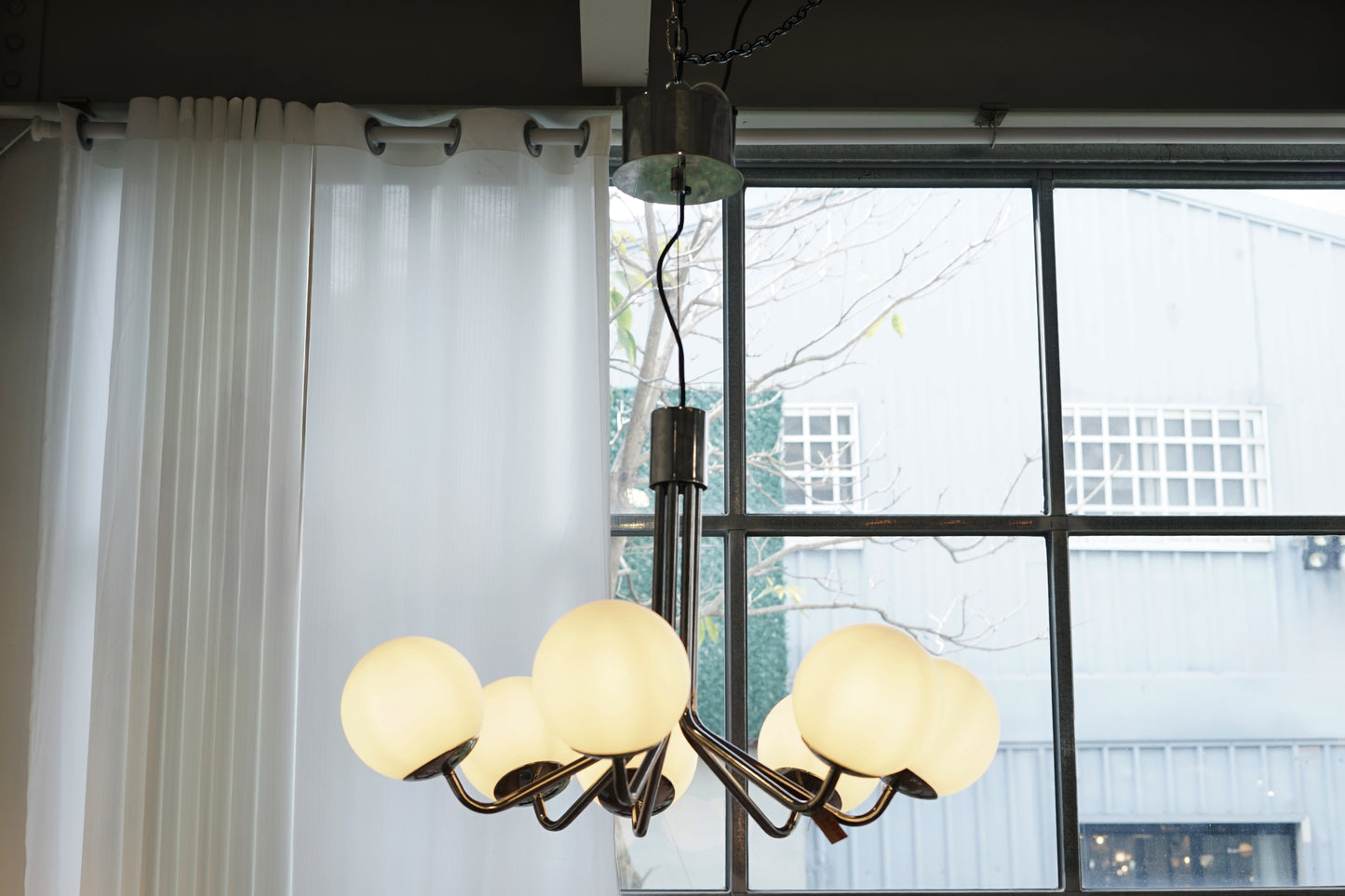 丹麥 鍍鉻 白色 球型吊燈