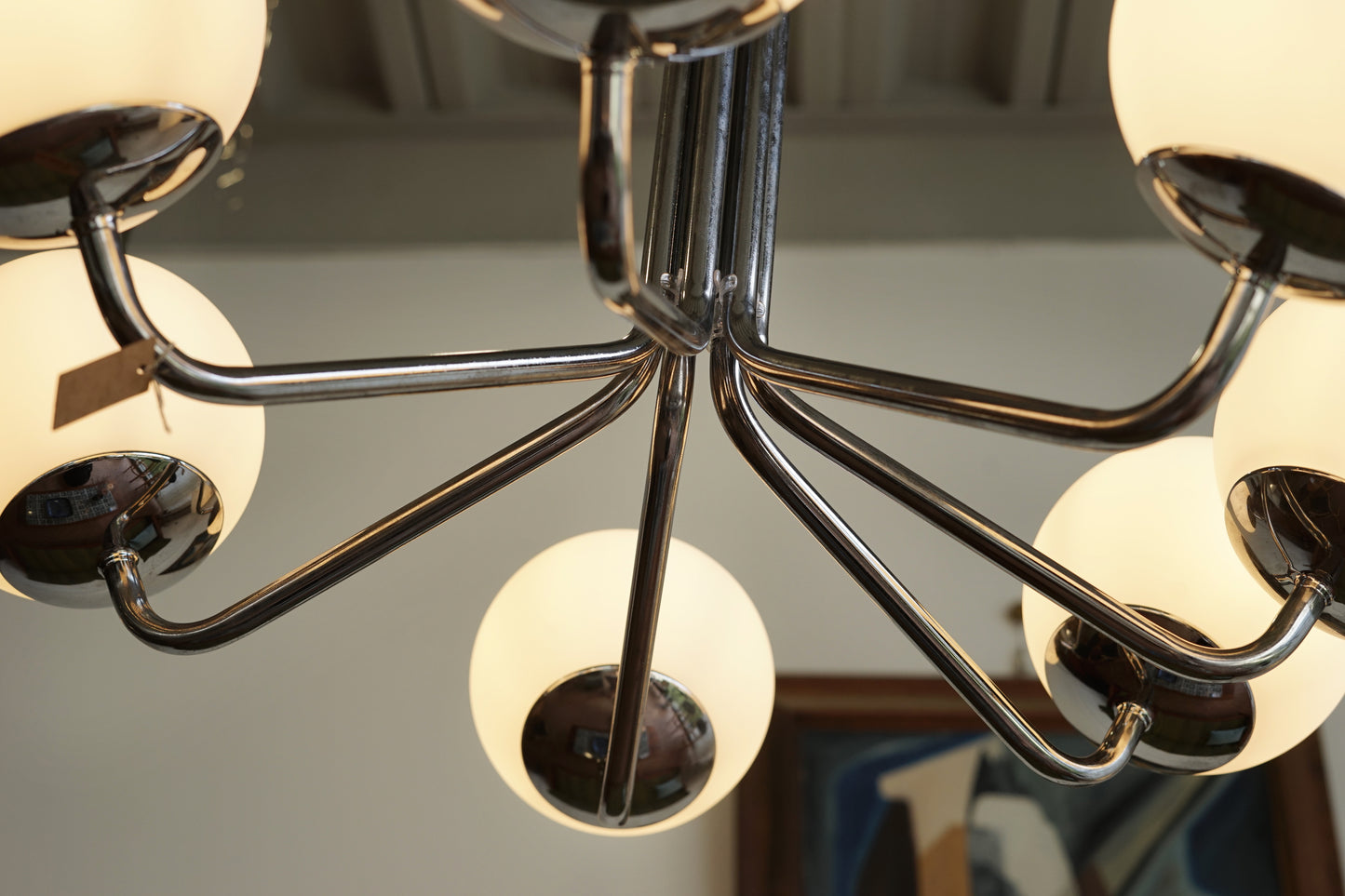 丹麥 鍍鉻 白色 球型吊燈