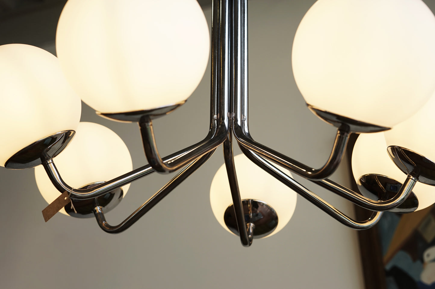 丹麥 鍍鉻 白色 球型吊燈