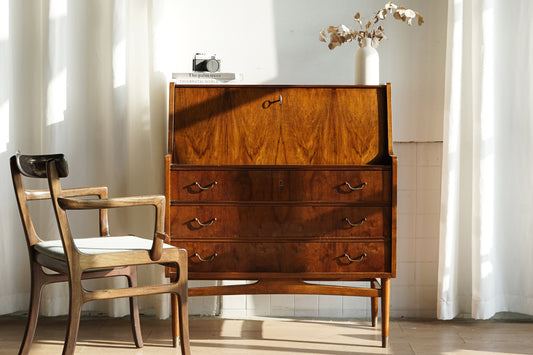 丹麥 桃花心木 掀門 書寫櫃