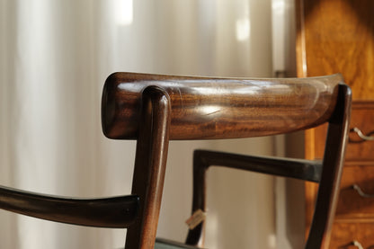 丹麥 Ole Wanscher  桃花心木 藍色 扶手椅