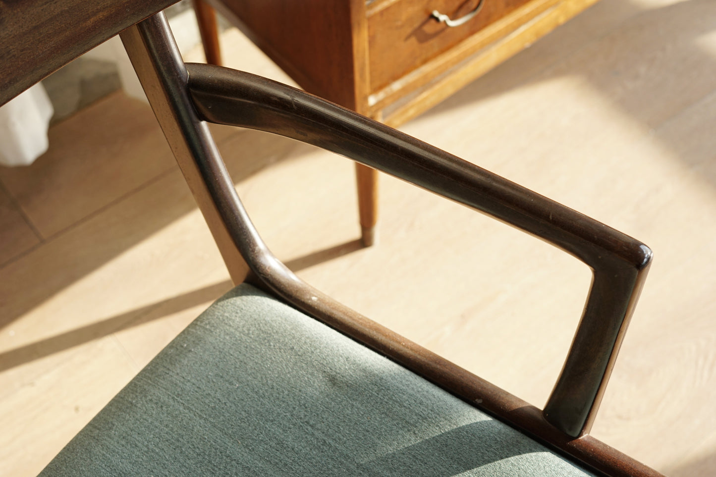 丹麥 Ole Wanscher  桃花心木 藍色 扶手椅