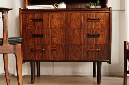 丹麥 典雅 玫瑰木 玻璃 寫字櫃