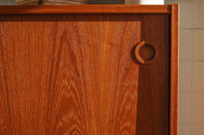 丹麥 柚木 四抽 滑門 矮邊櫃