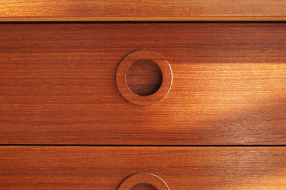 丹麥 柚木 四抽 滑門 矮邊櫃