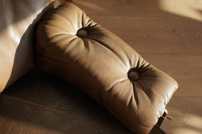 Arne Norell 真皮 厚墊 棕色 低座深躺 旋轉椅