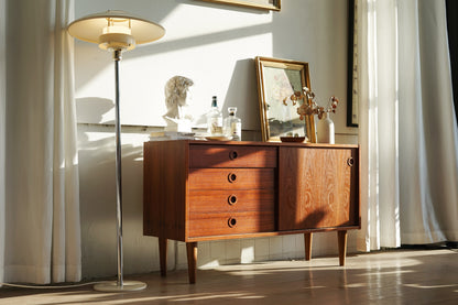 丹麥 柚木 四抽 滑門 矮邊櫃