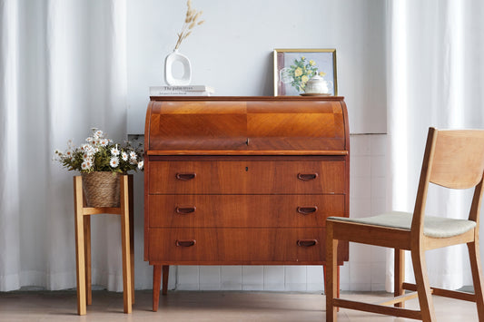 丹麥 Egon Ostergaard  柚木 半圓 寫字櫃