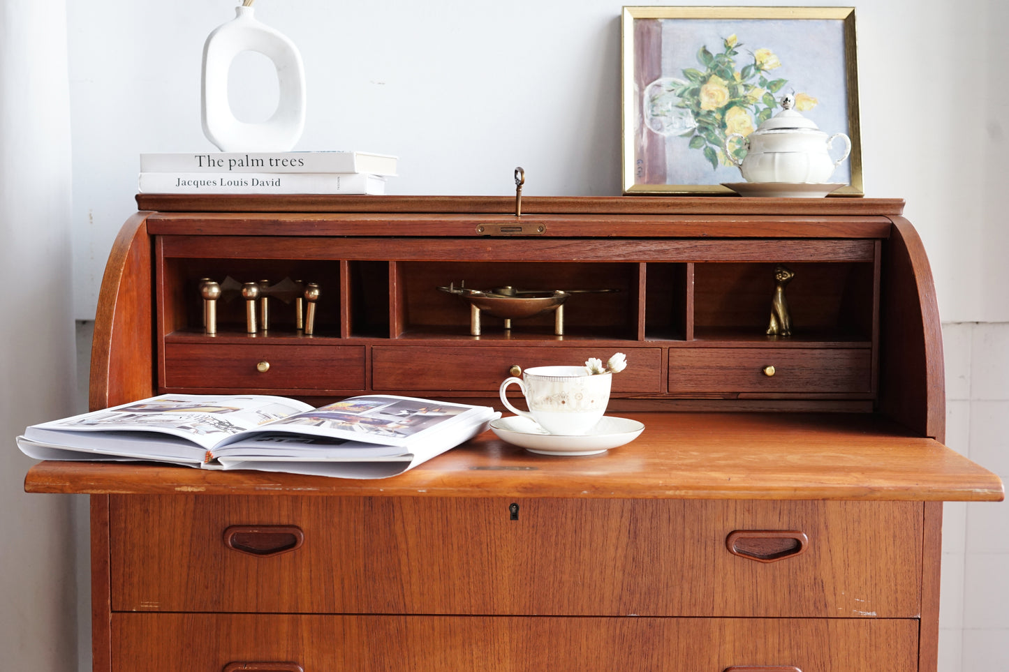 丹麥 Egon Ostergaard  柚木 半圓 寫字櫃