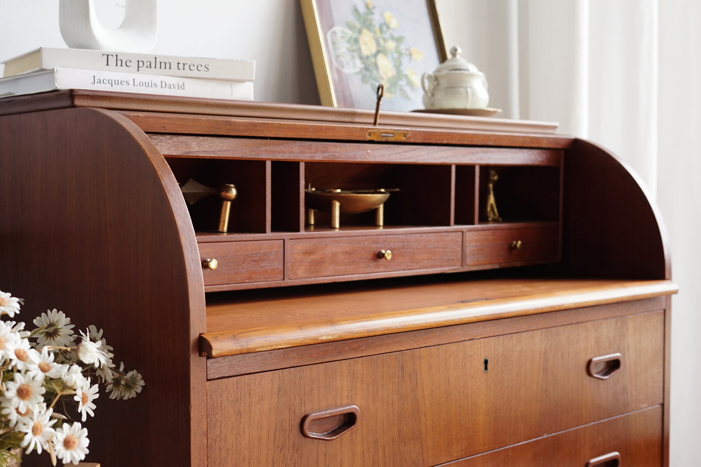 丹麥 Egon Ostergaard  柚木 半圓 寫字櫃