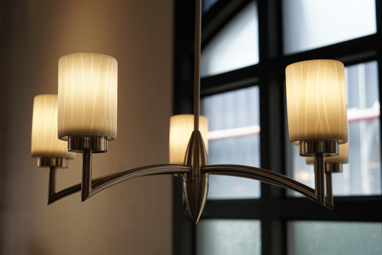 丹麥 五燈 霧銀 金屬 吊燈