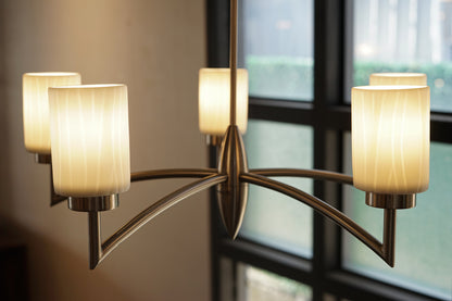 丹麥 五燈 霧銀 金屬 吊燈