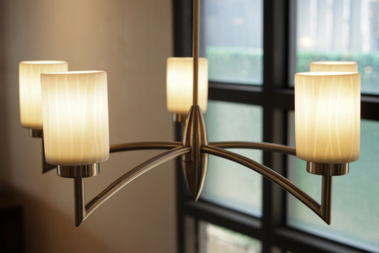 丹麥 五燈 霧銀 金屬 吊燈