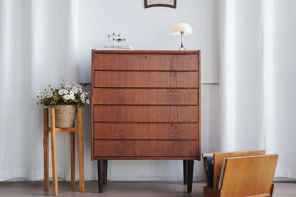 丹麥 柚木 經典 六抽 高斗櫃