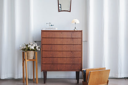 丹麥 柚木 經典 六抽 高斗櫃