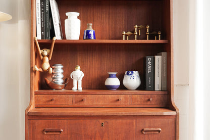 丹麥 柚木 經典 抽屜 高腳 高書櫃