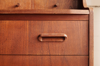 丹麥 柚木 經典 抽屜 高腳 高書櫃