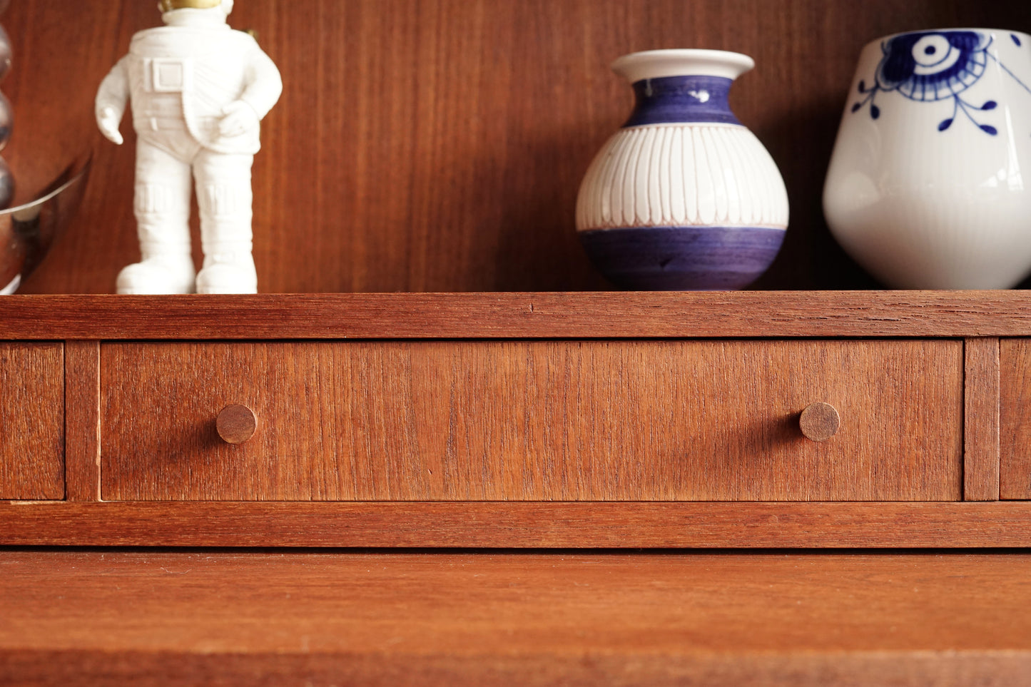 丹麥 柚木 經典 抽屜 高腳 高書櫃