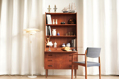 丹麥 柚木 經典 抽屜 高腳 高書櫃