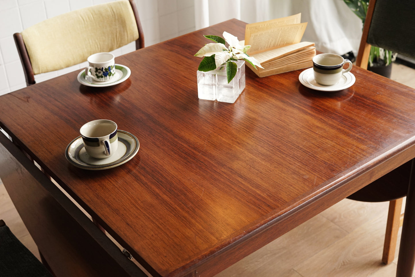 丹麥 玫瑰木 折葉 延伸餐桌