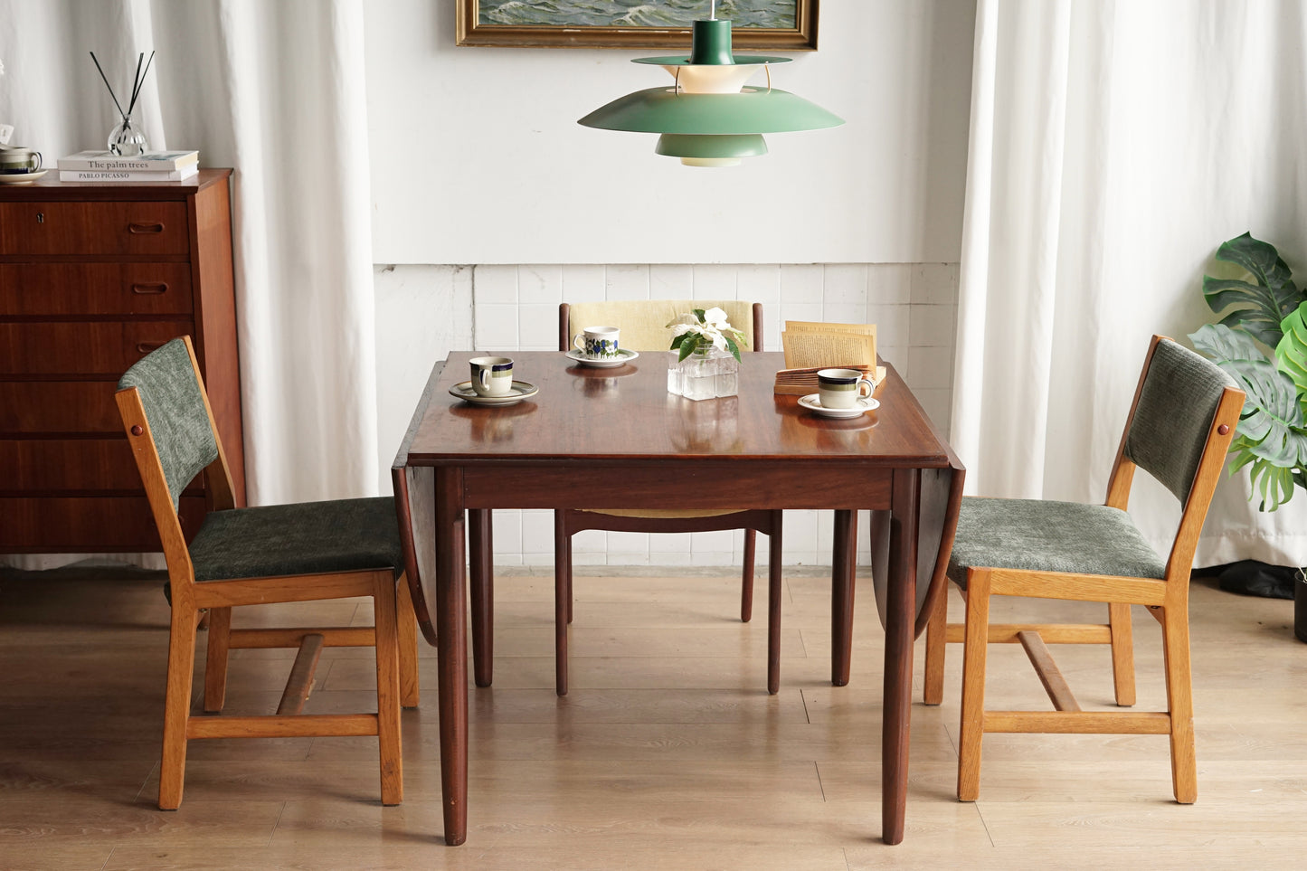 丹麥 玫瑰木 折葉 延伸餐桌