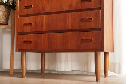 丹麥 柚木 中型 六抽屜 高櫃