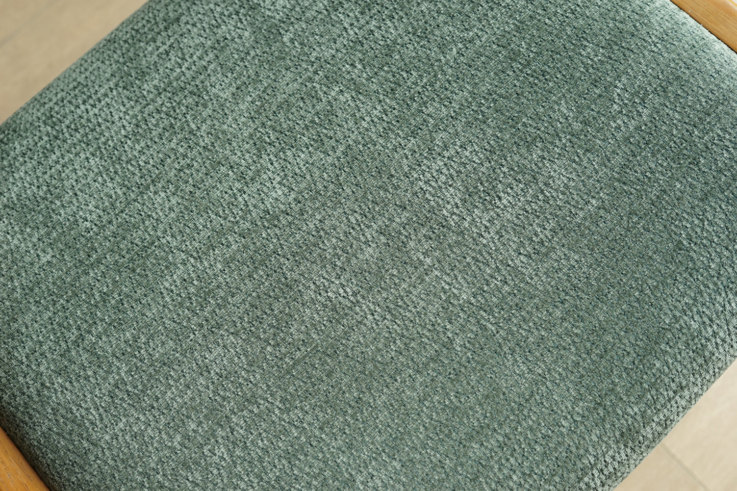 丹麥 Hans J. Wegner 橡木 綠布 無扶手 軟墊椅