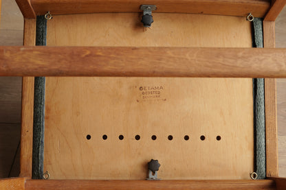 丹麥 Hans J. Wegner 橡木 綠布 無扶手 軟墊椅