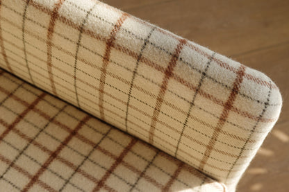 丹麥 格紋羊毛 高背翼背 休閒實木 沙發椅