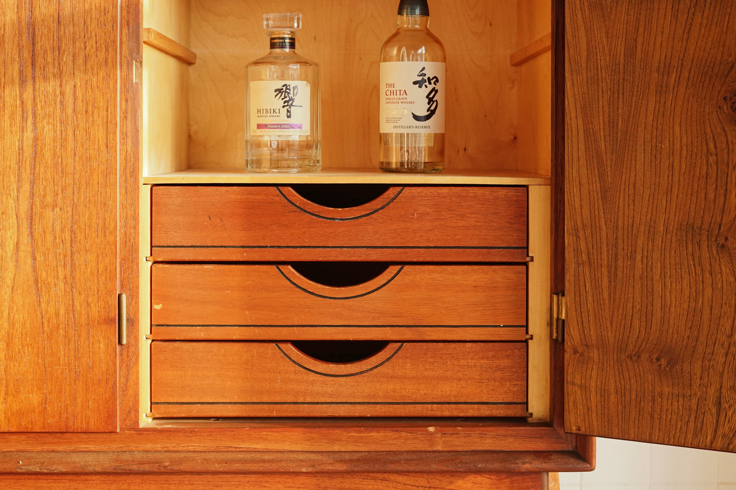 丹麥 柚木 三門 高腳 收納櫃 餐邊櫃