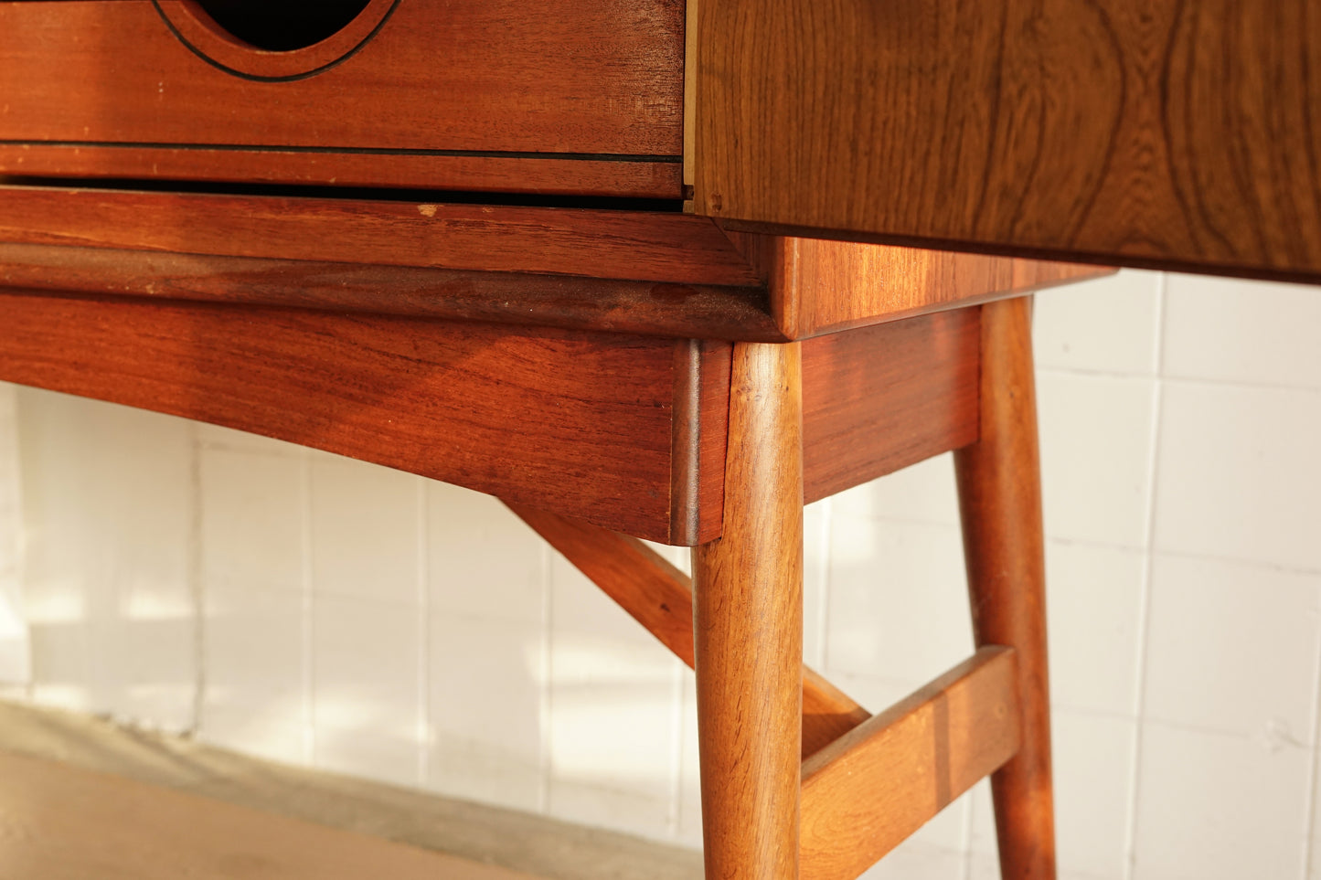 丹麥 柚木 三門 高腳 收納櫃 餐邊櫃